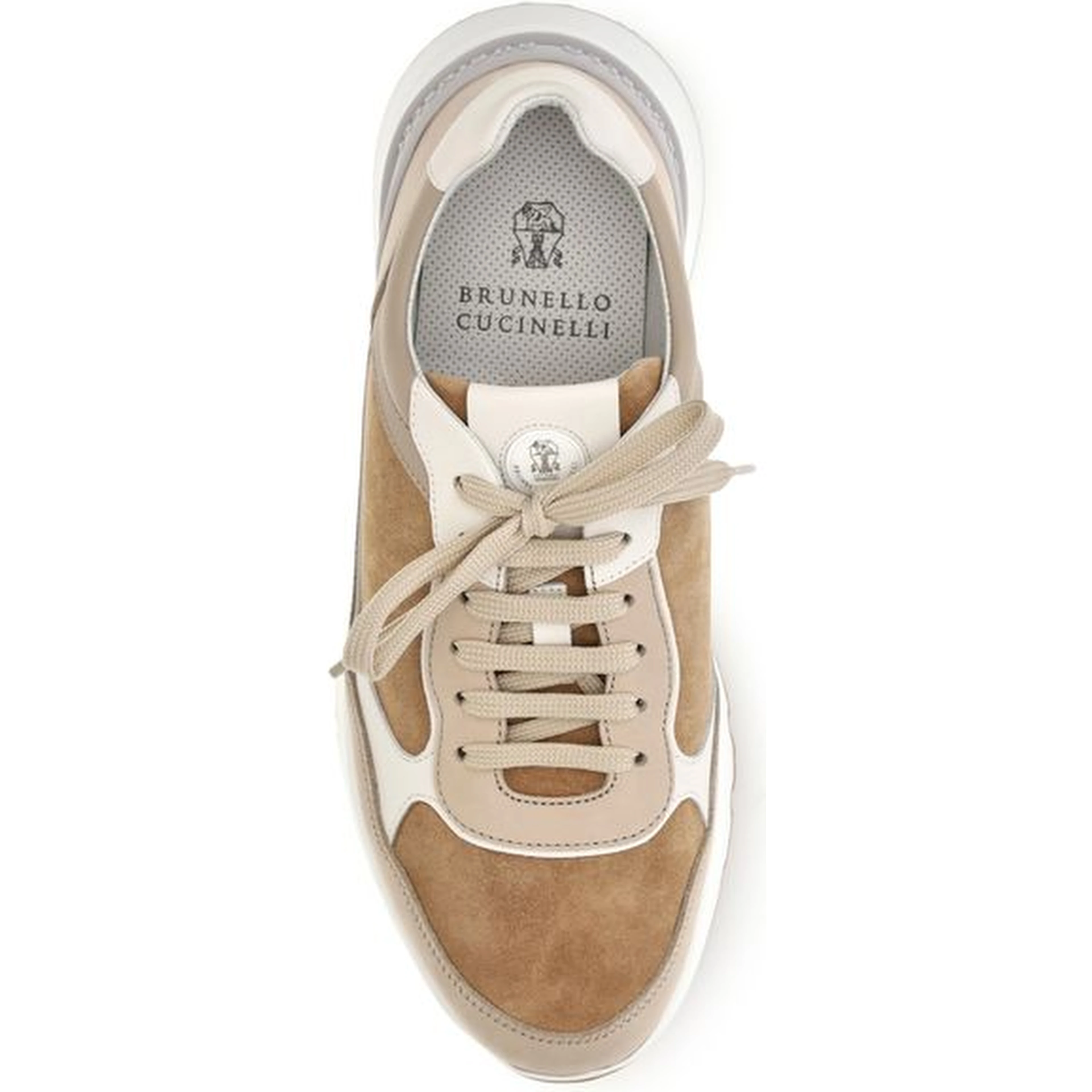 Beige Calf Leather Bos Taurus Low Top Sneakers