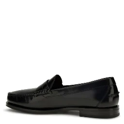 Black Calf Leather Bos Taurus Slip-On Loafers