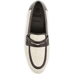Beige Polyamide Slip-On Loafers
