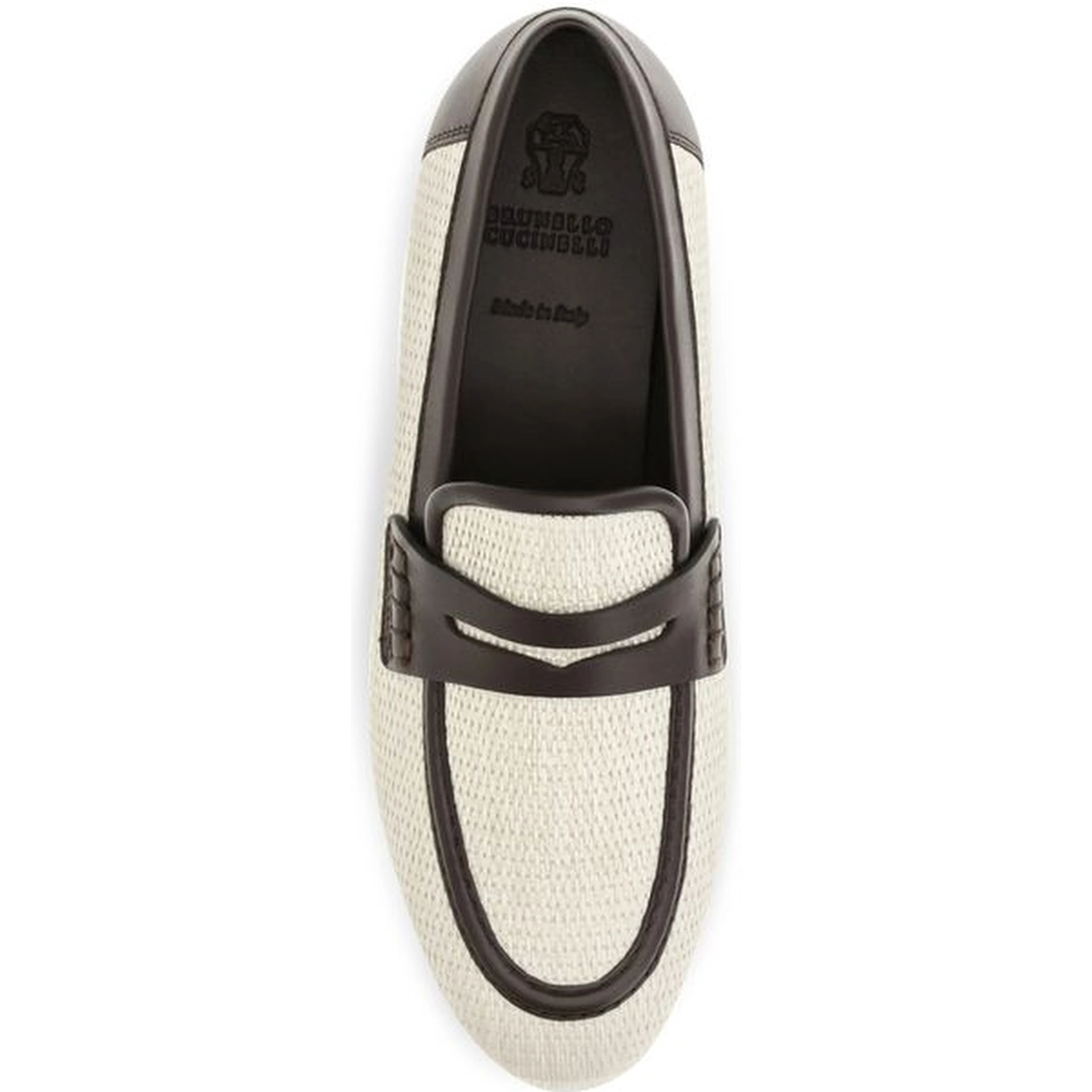 Beige Polyamide Slip-On Loafers