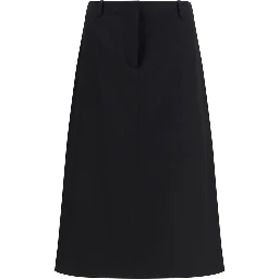 Black Wool Oves Aries Midi Skirt