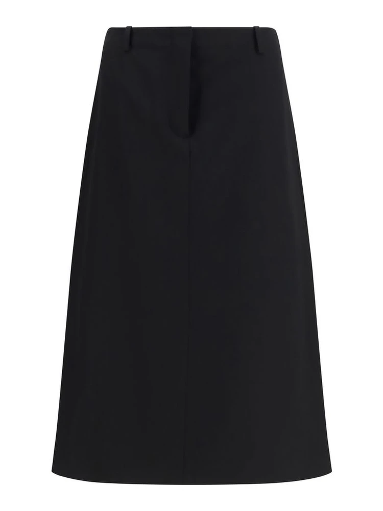 Black Wool Oves Aries Midi Skirt