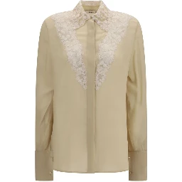 Beige Silk Dress Shirt