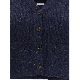 Blue Cashmere Sleeveles Sweater
