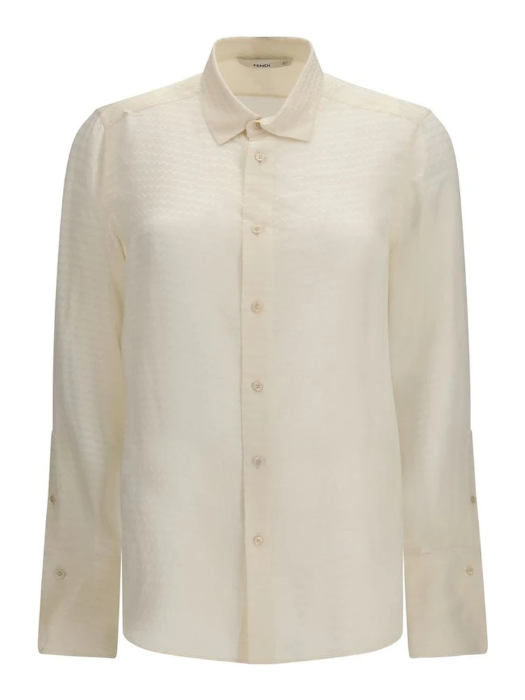 Beige Silk Pattern Shirt