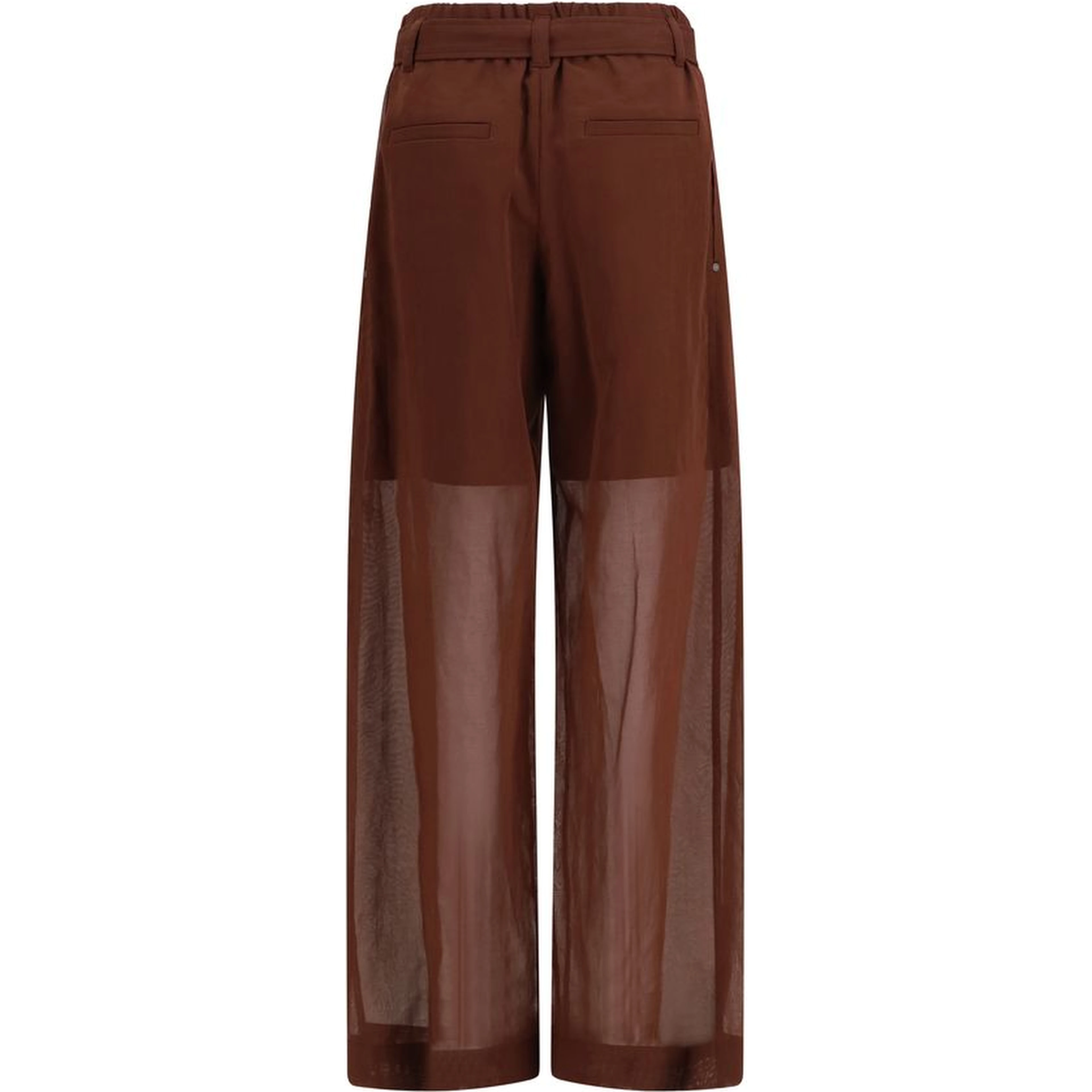 Brown Cotton Casual Pants