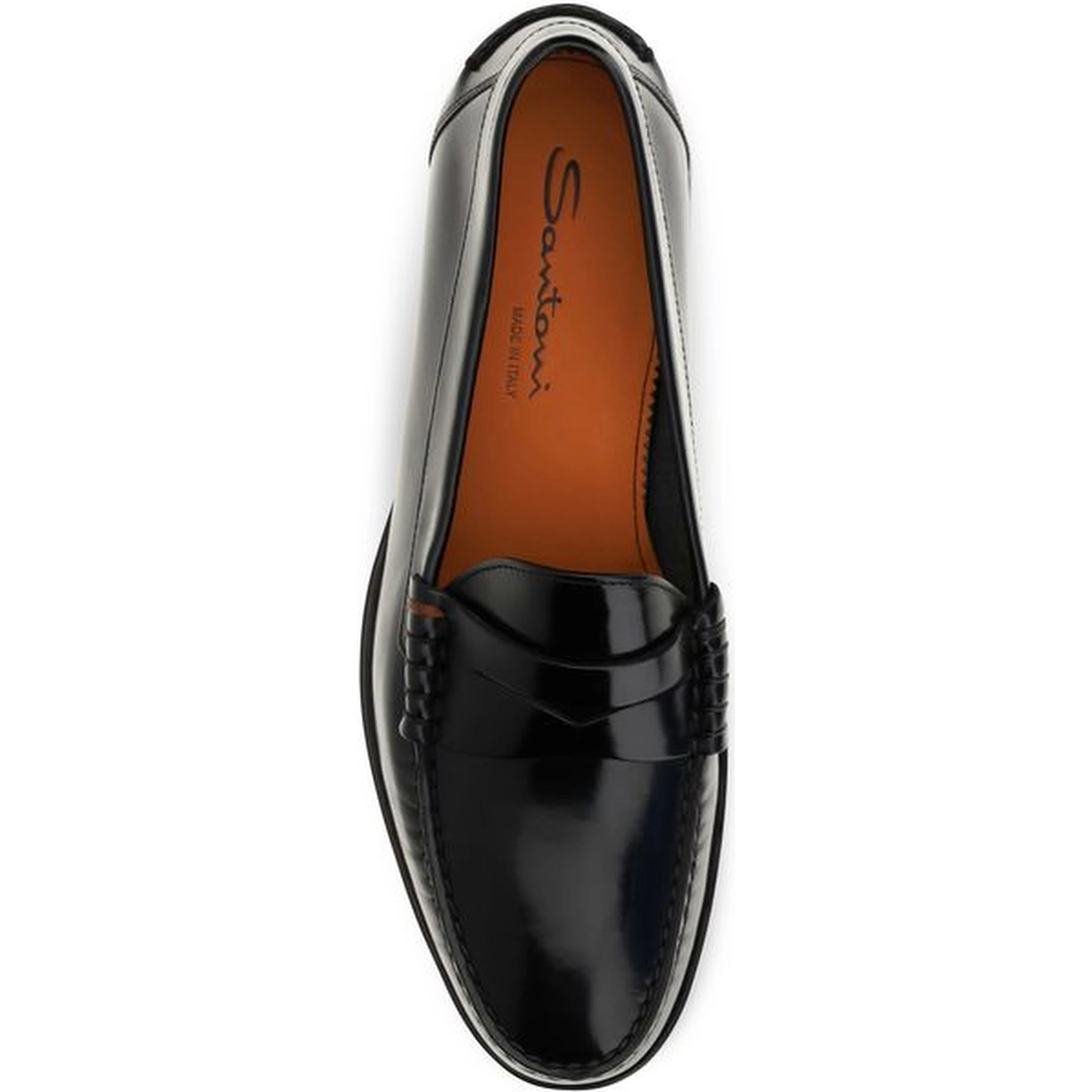 Black Calf Leather Bos Taurus Slip-On Loafers