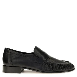 Black Calf Leather Bos Taurus Slip-On Loafers
