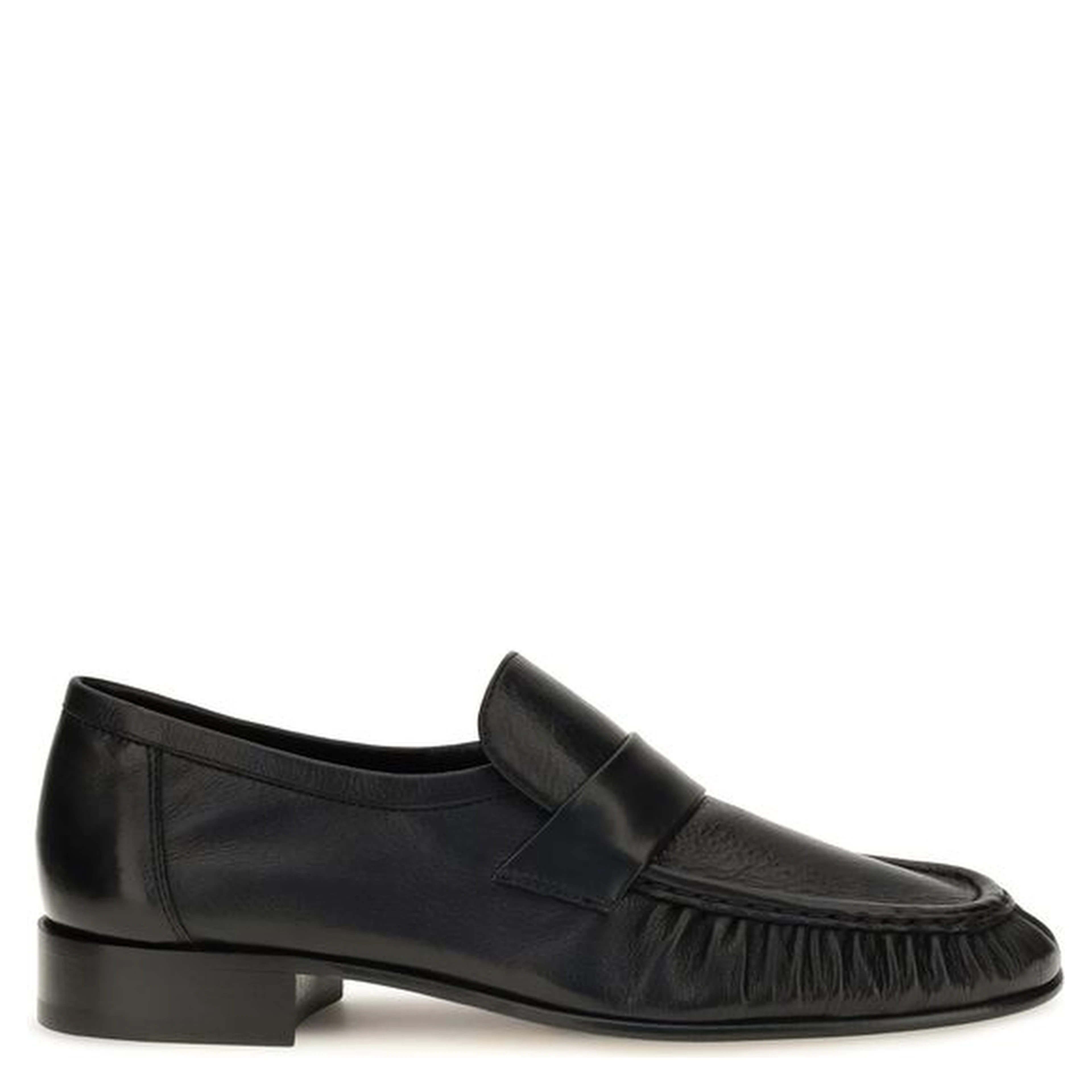 Black Calf Leather Bos Taurus Slip-On Loafers