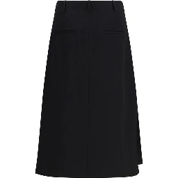 Black Wool Oves Aries Midi Skirt