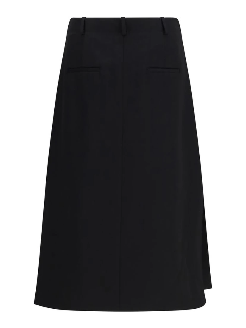 Black Wool Oves Aries Midi Skirt