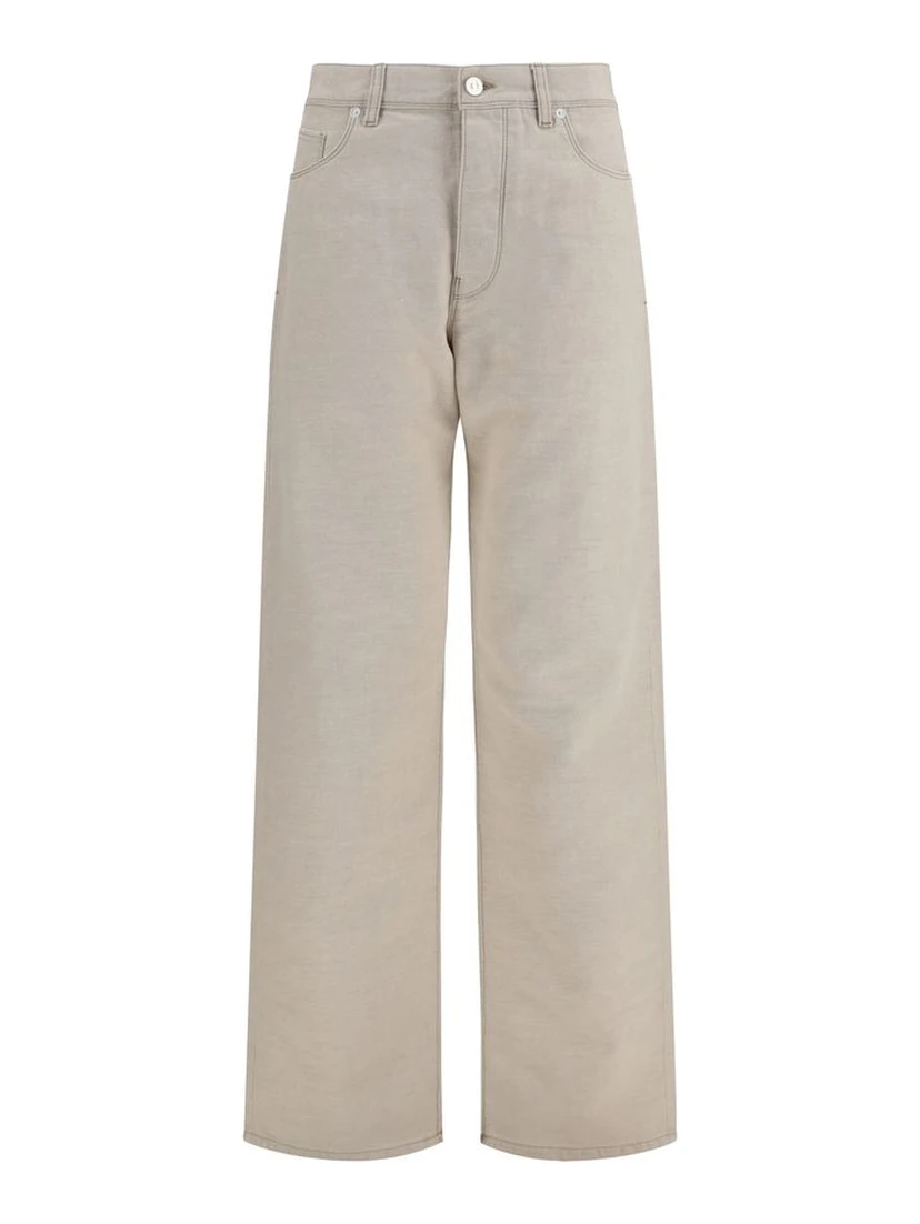 Beige Cotton Jeans Denim
