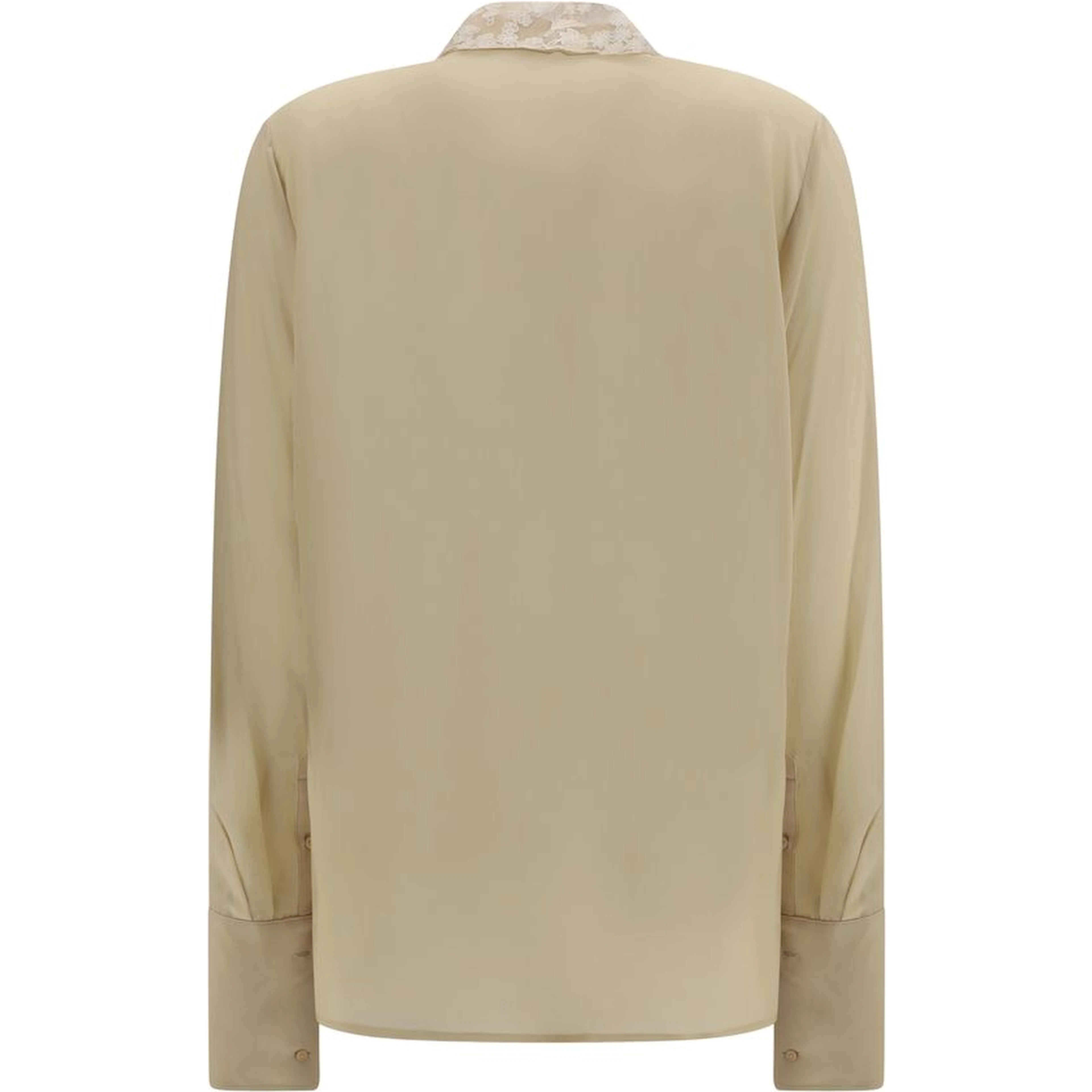Beige Silk Dress Shirt