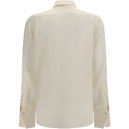 Beige Silk Pattern Shirt