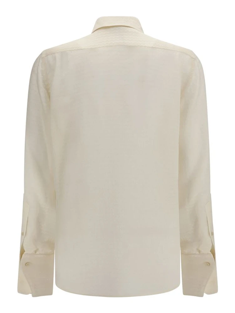 Beige Silk Pattern Shirt alternative