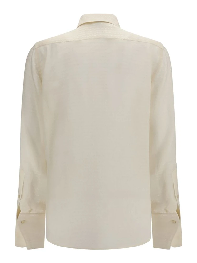 Beige Silk Pattern Shirt