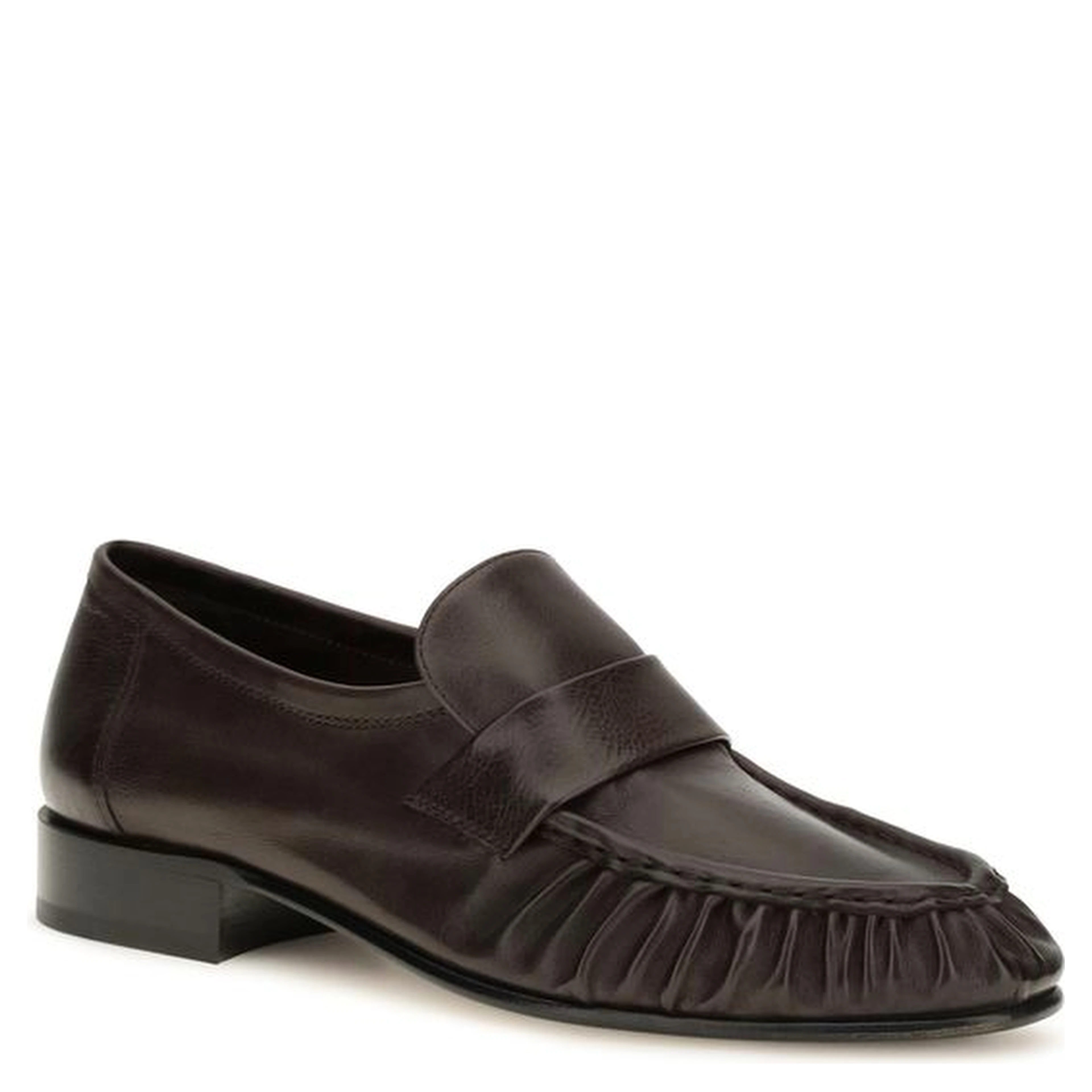 Brown Calf Leather Bos Taurus Slip-On Loafers