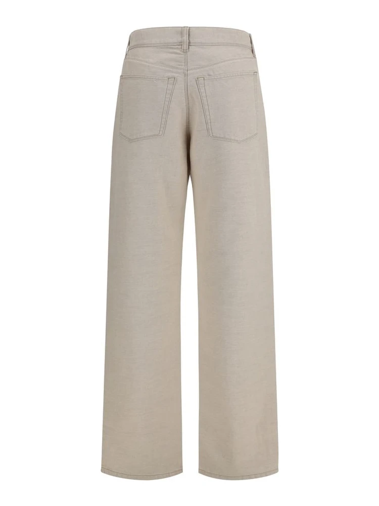 Beige Cotton Jeans Denim alternative