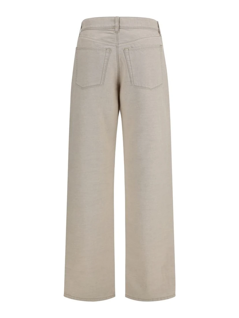 Beige Cotton Jeans Denim