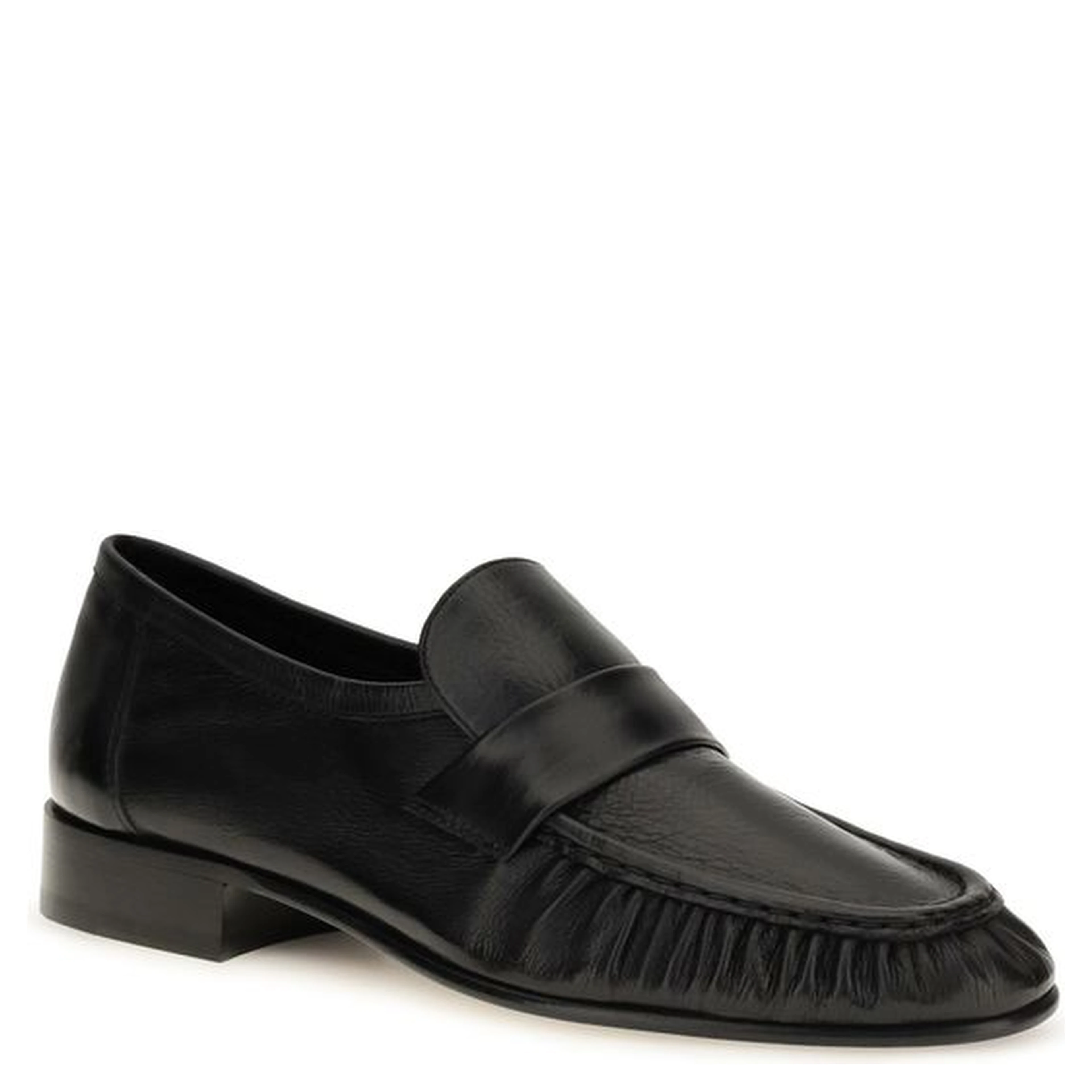 Black Calf Leather Bos Taurus Slip-On Loafers