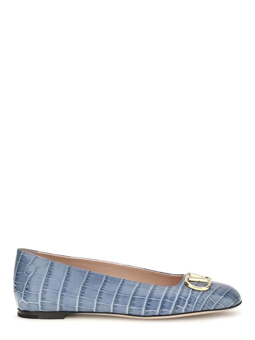 Blue Calf Leather Bos Taurus Ballet Flats