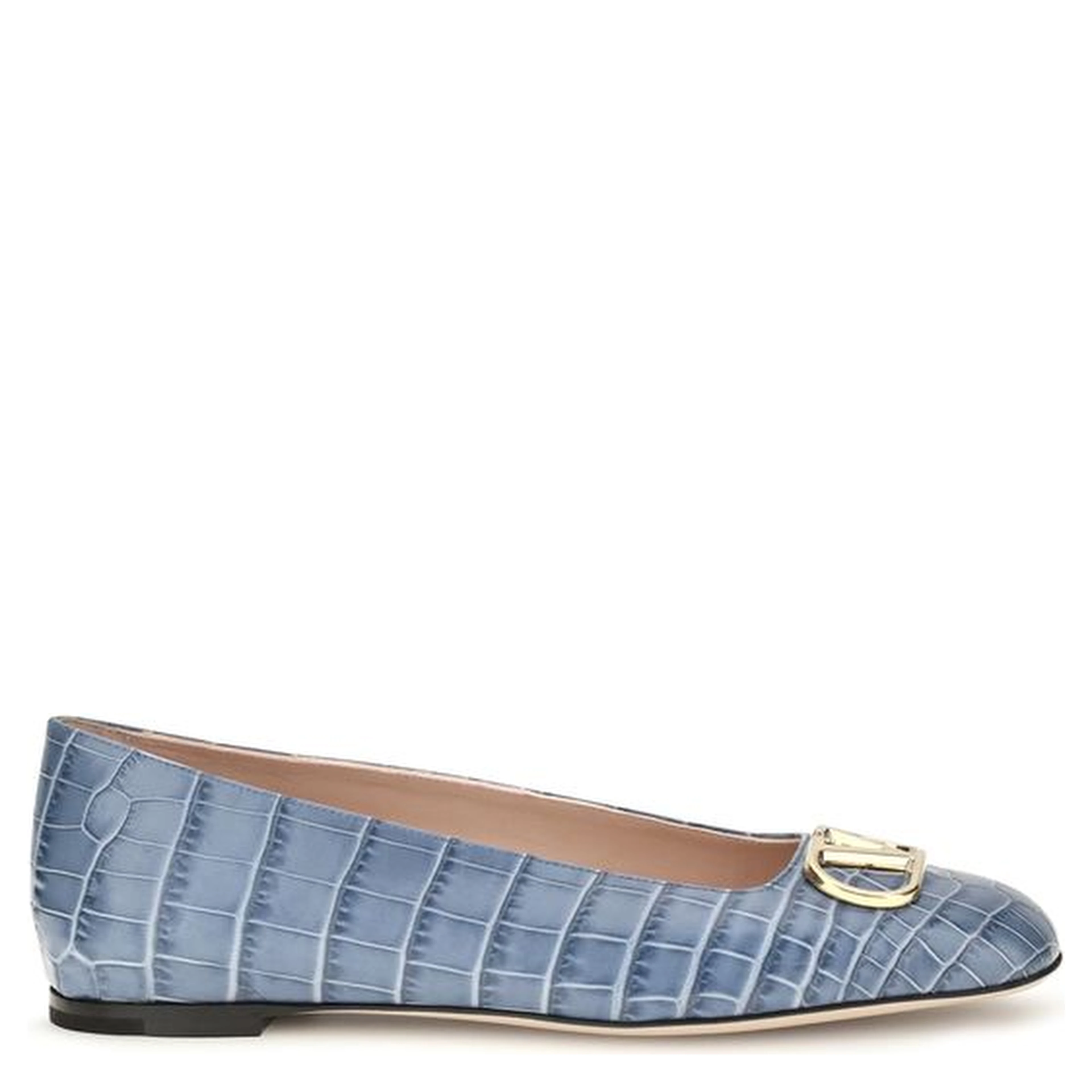 Blue Calf Leather Bos Taurus Ballet Flats