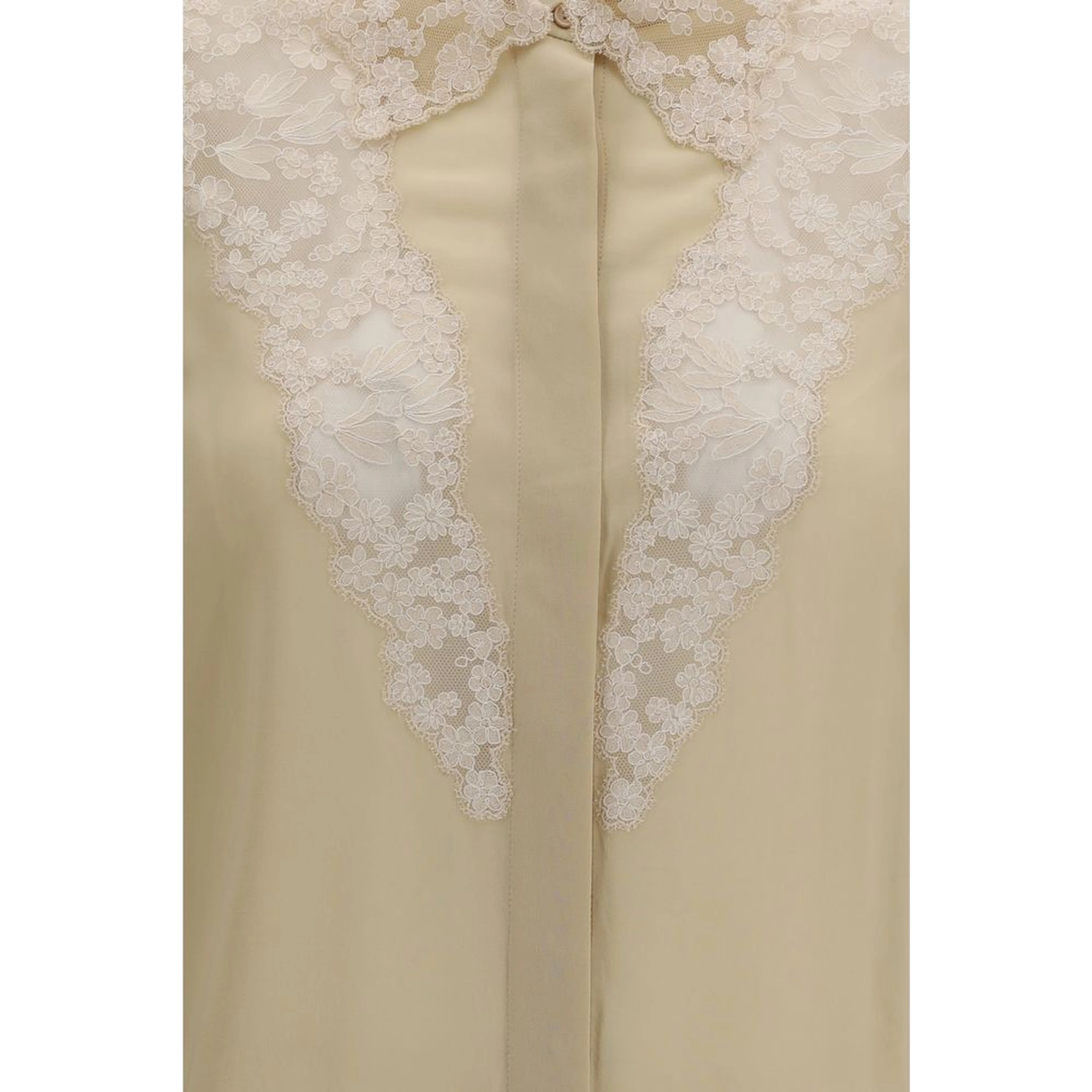 Beige Silk Dress Shirt
