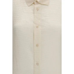 Beige Silk Pattern Shirt