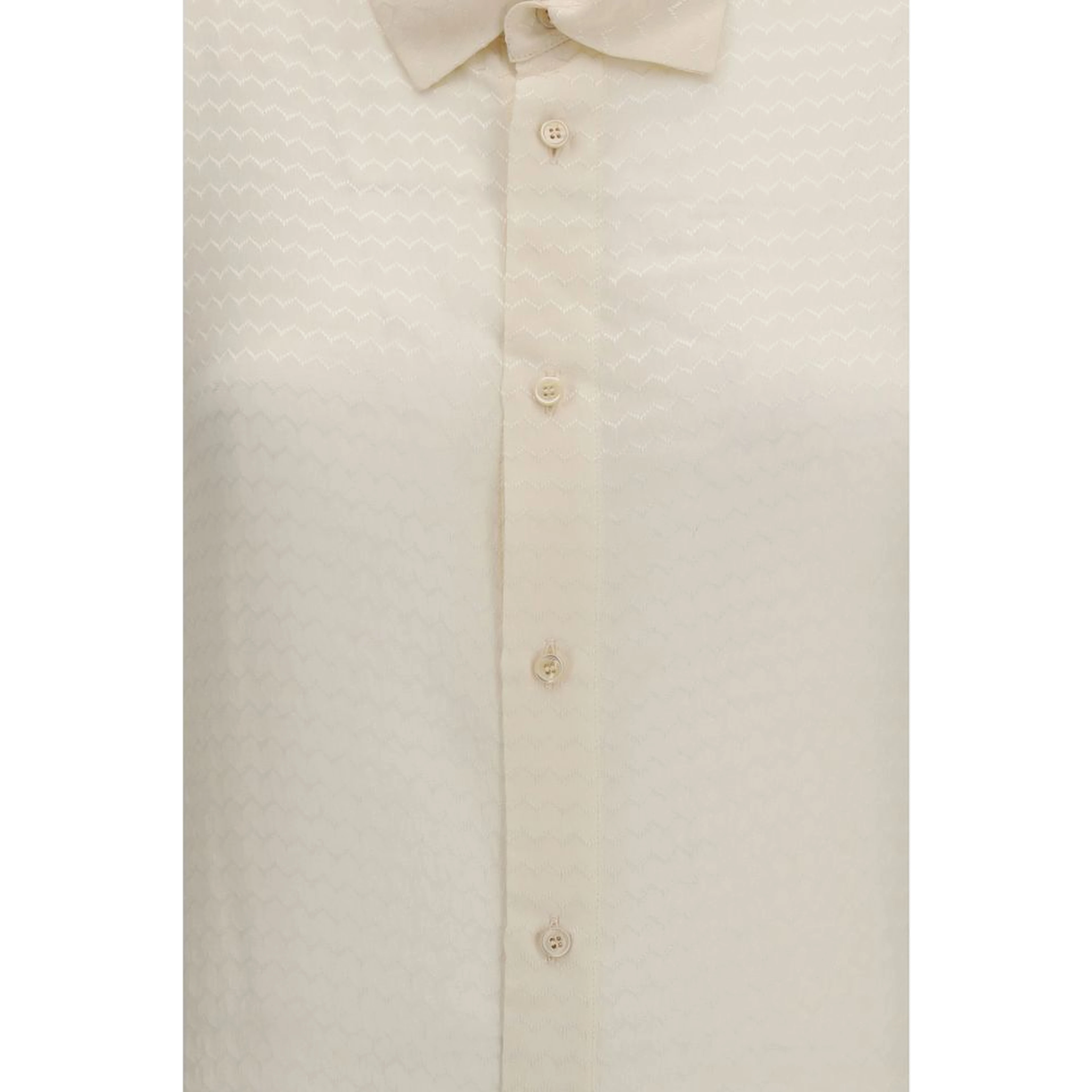 Beige Silk Pattern Shirt