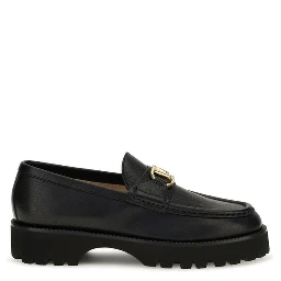 Black Goatskin Platform Loafers