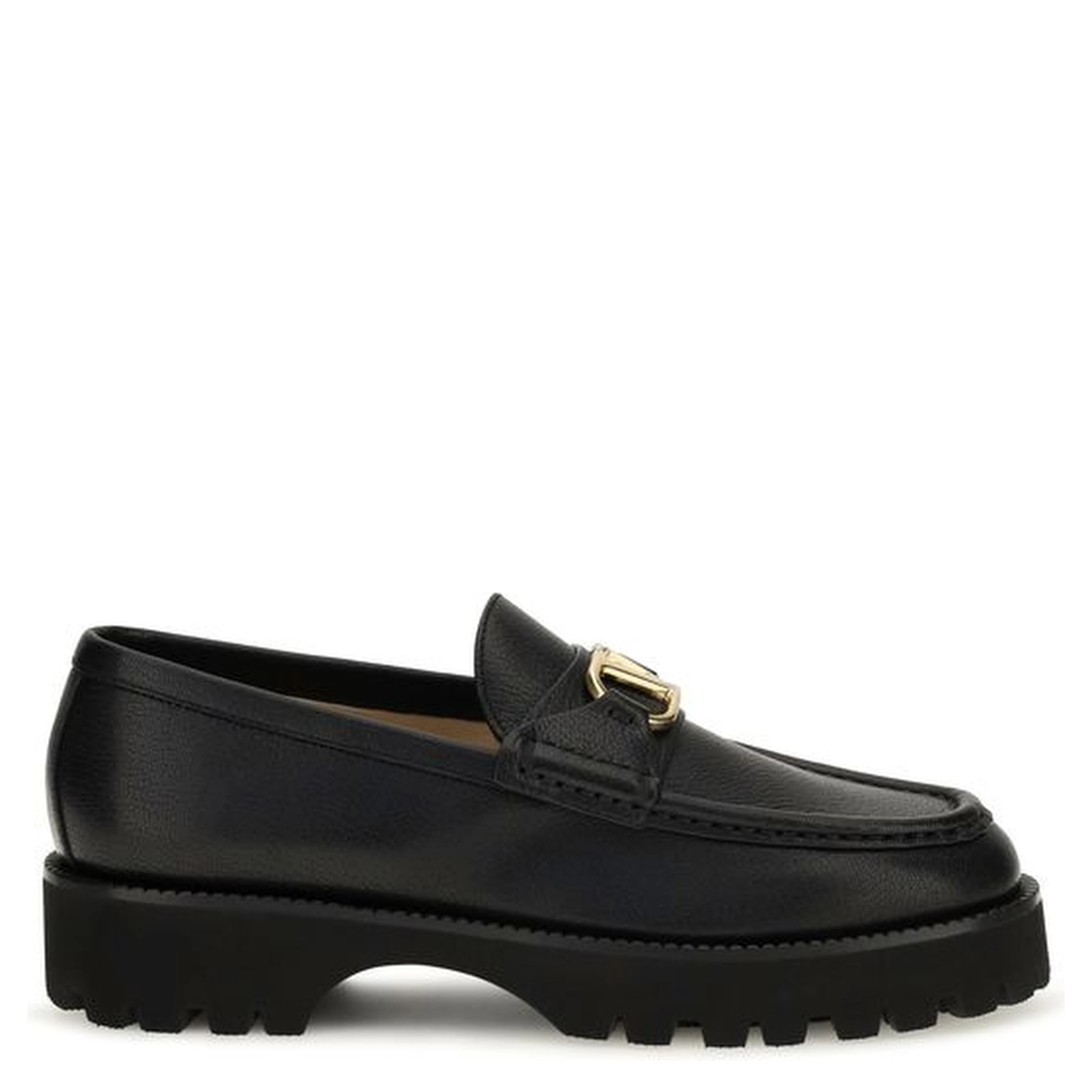 Black Goatskin Platform Loafers