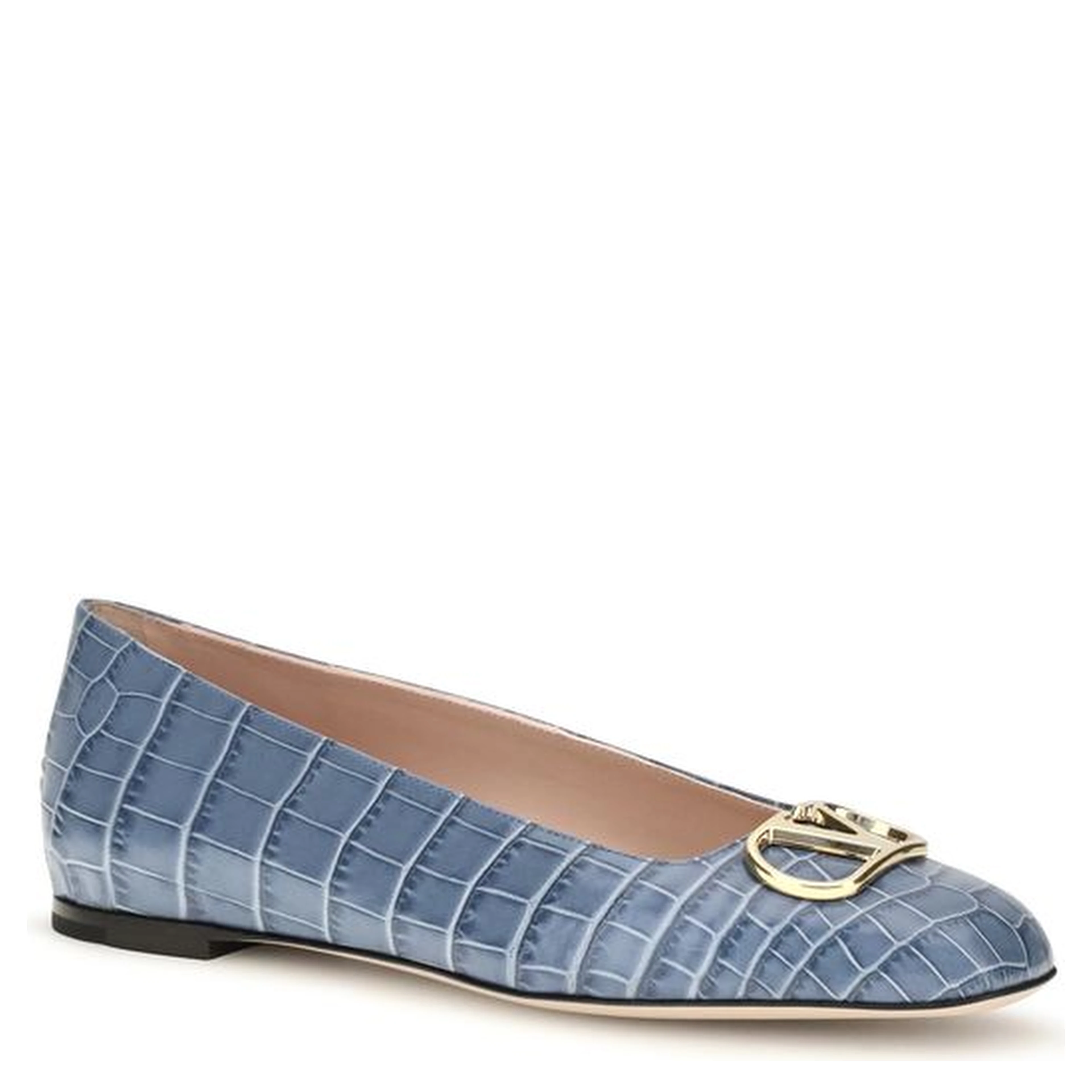 Blue Calf Leather Bos Taurus Ballet Flats