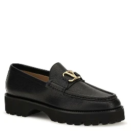 Black Goatskin Platform Loafers