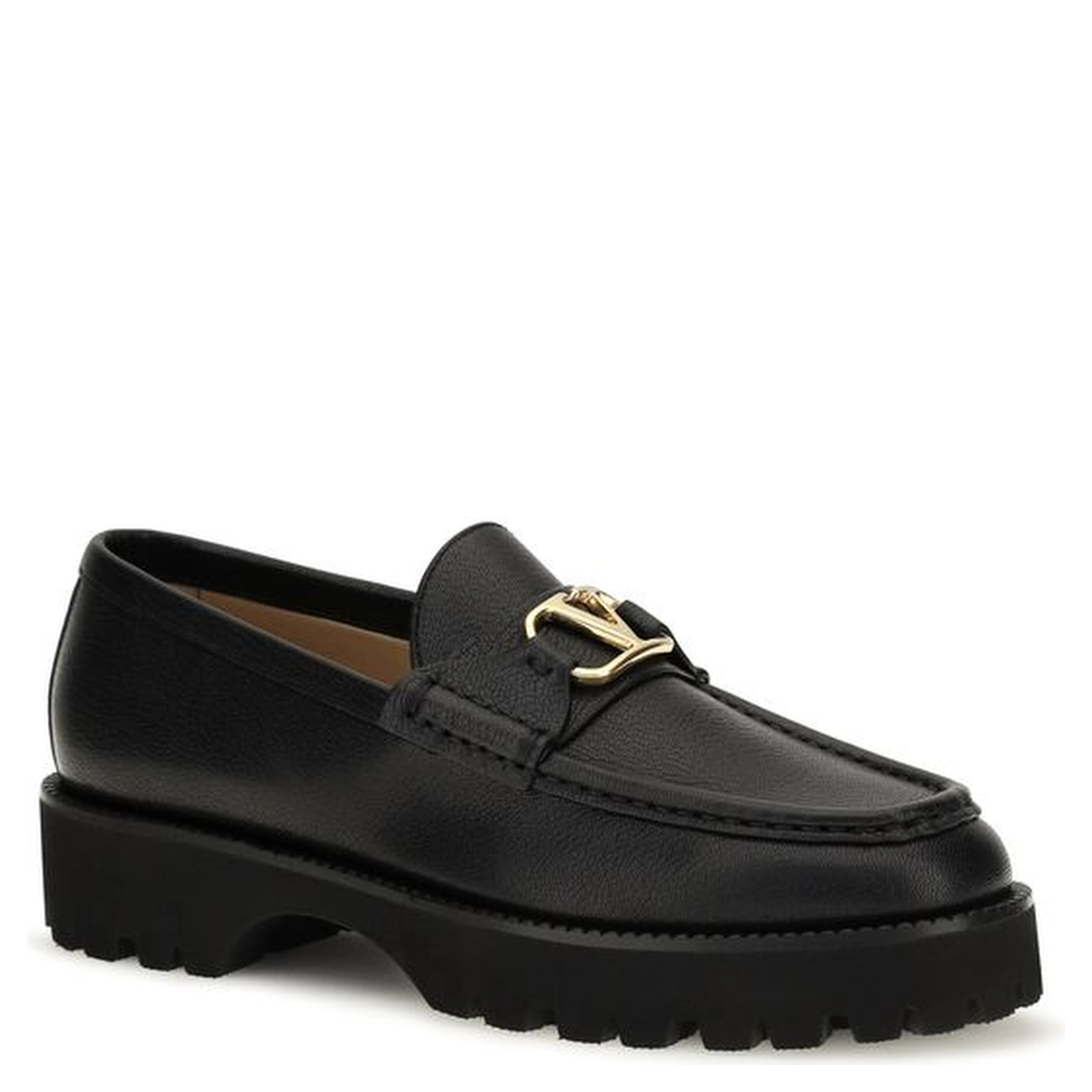 Black Goatskin Platform Loafers