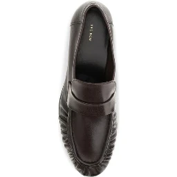 Brown Calf Leather Bos Taurus Slip-On Loafers