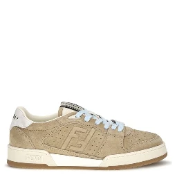 Beige Suede Leather Sneakers