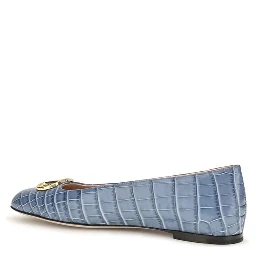 Blue Calf Leather Bos Taurus Ballet Flats