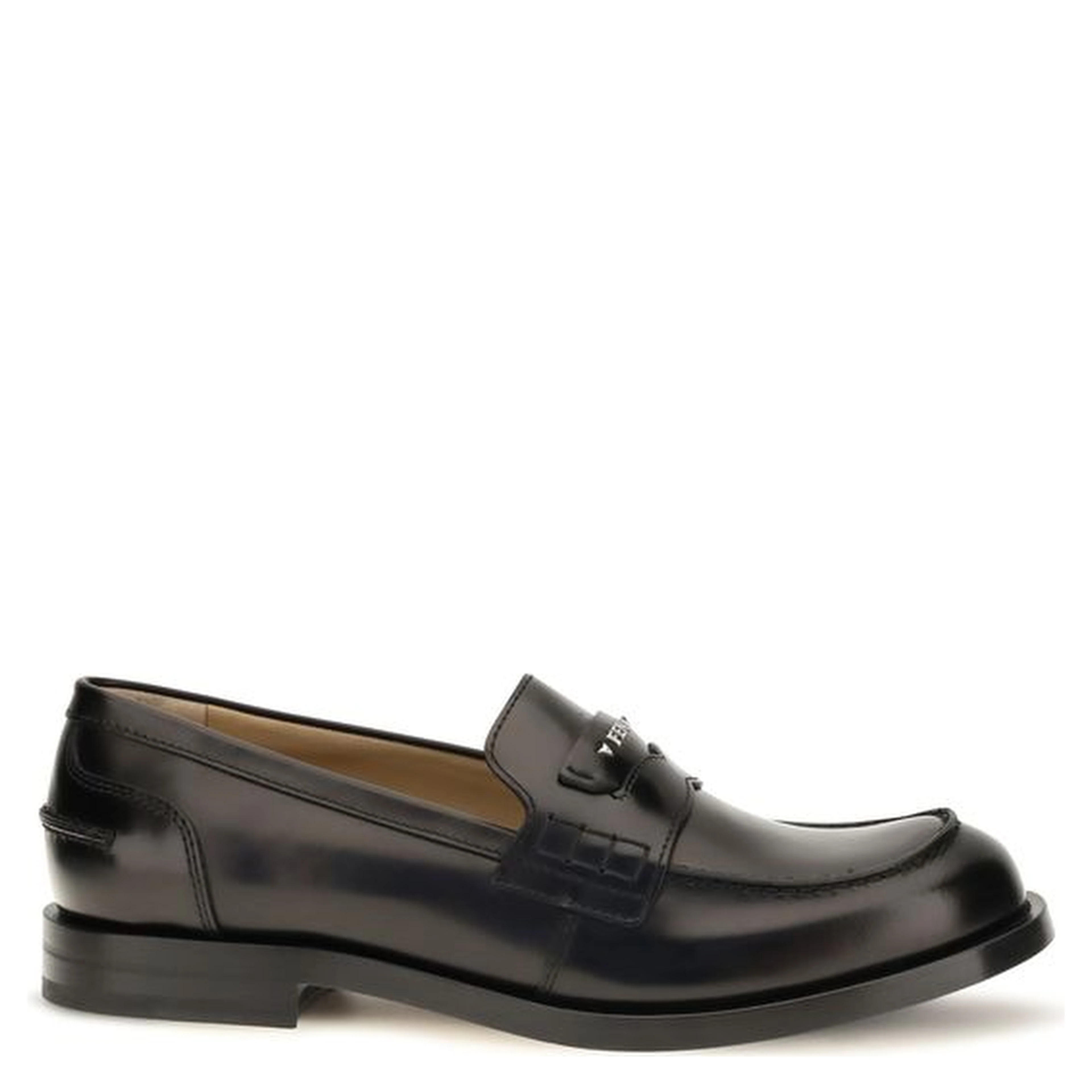 Black Calf Leather Bos Taurus Slip-On Loafers