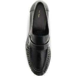 Black Calf Leather Bos Taurus Slip-On Loafers