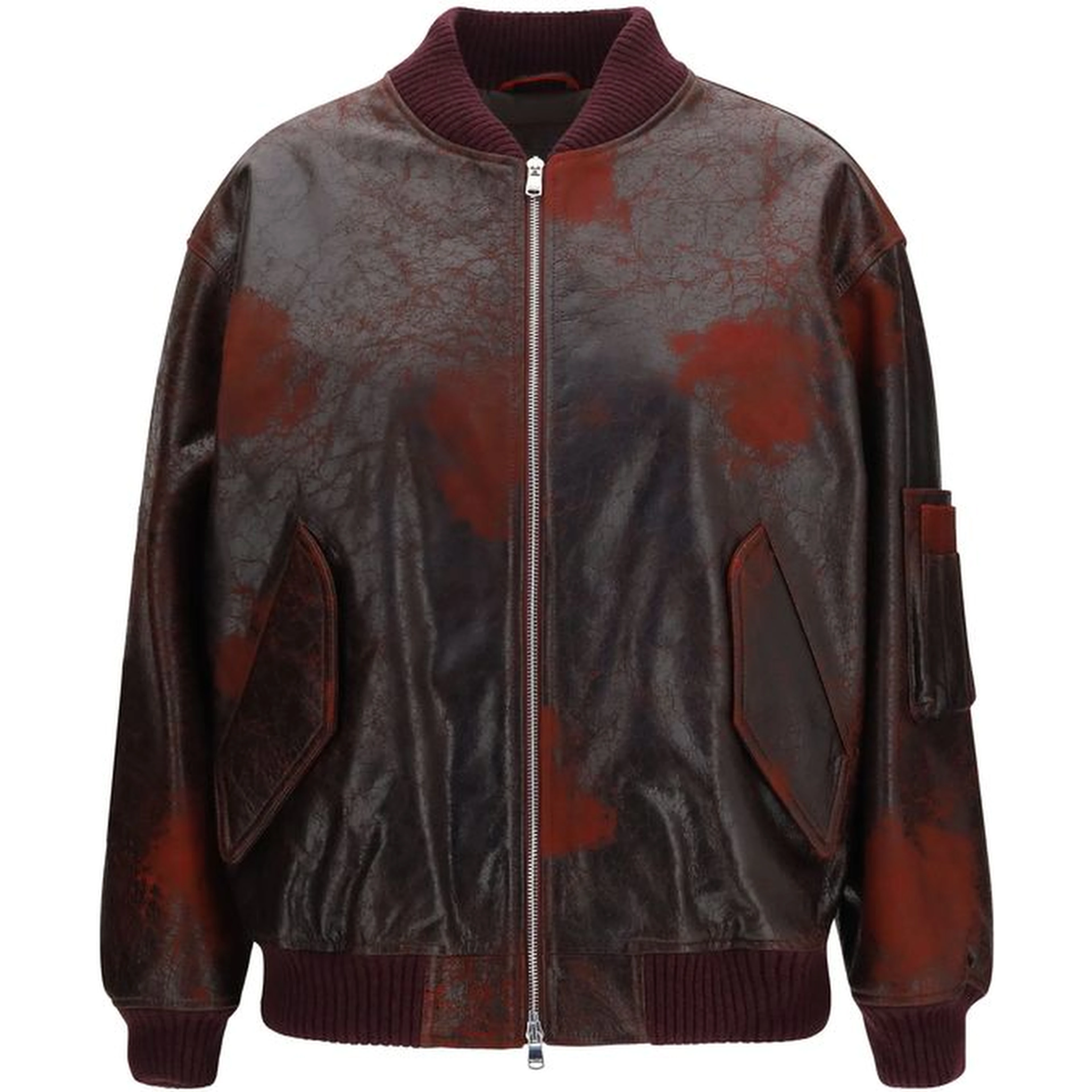 Bordeaux Leather Bomber
