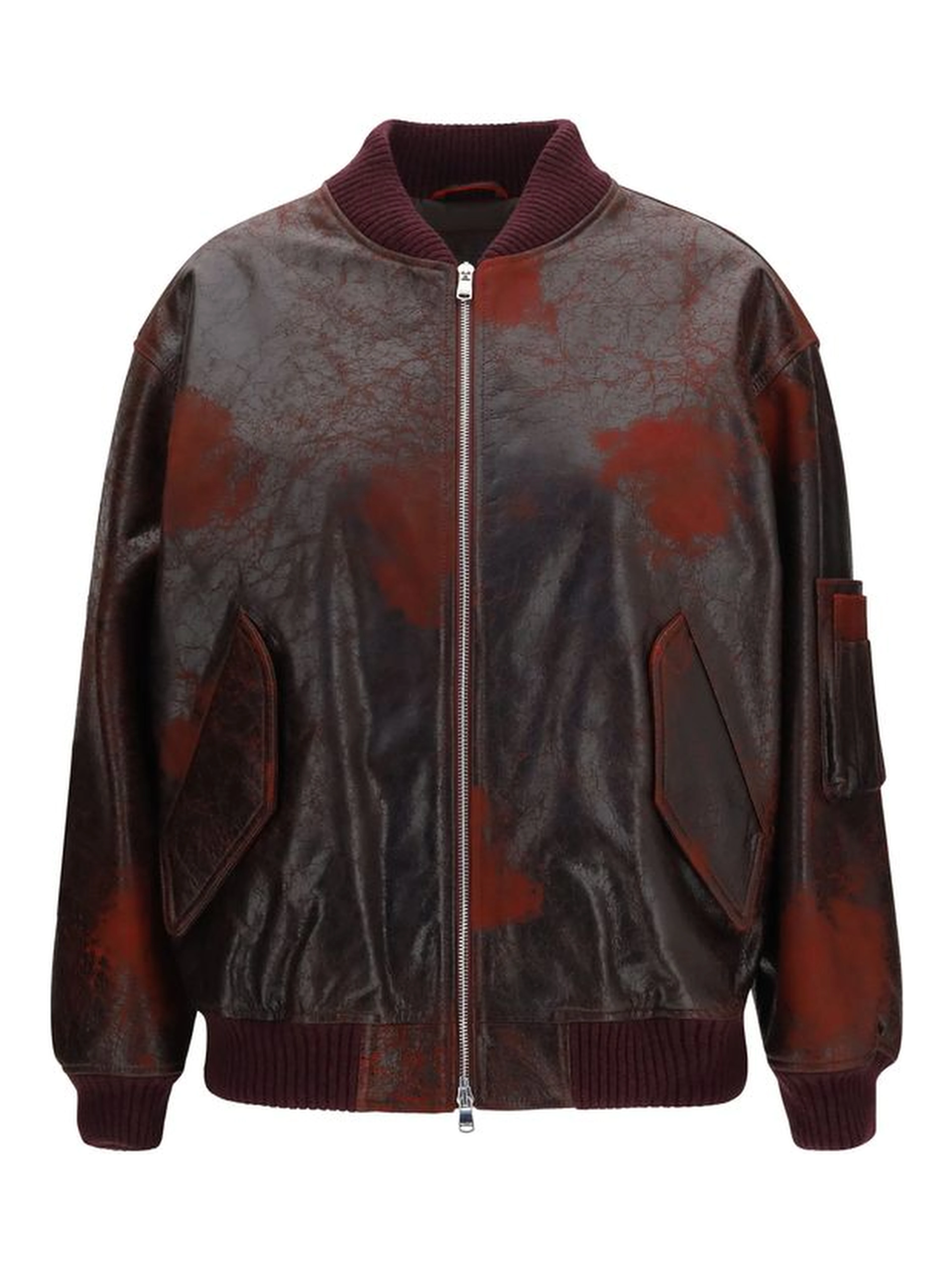 Bordeaux Leather Bomber