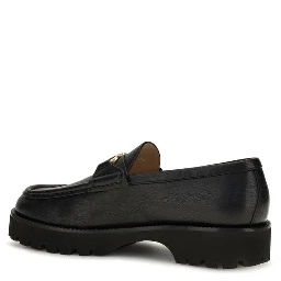 Black Goatskin Platform Loafers