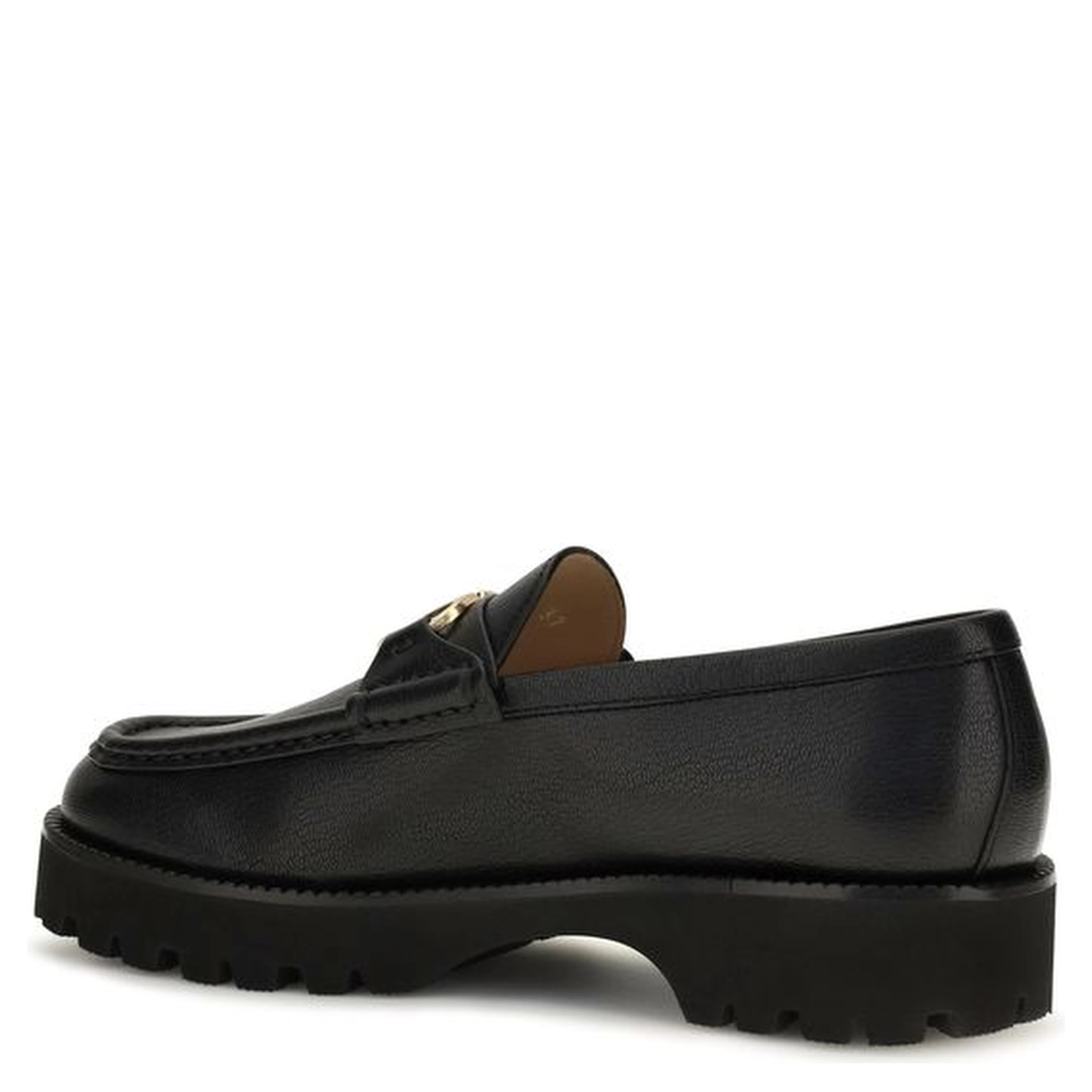 Black Goatskin Platform Loafers