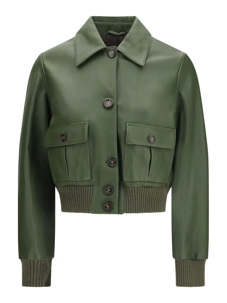 Bicolor Leather Leather Jacket