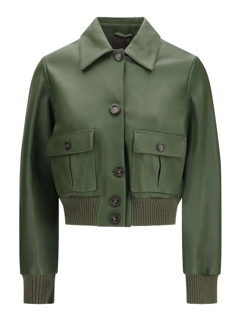 Bicolor Leather Leather Jacket