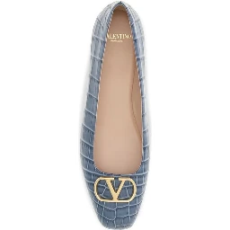 Blue Calf Leather Bos Taurus Ballet Flats