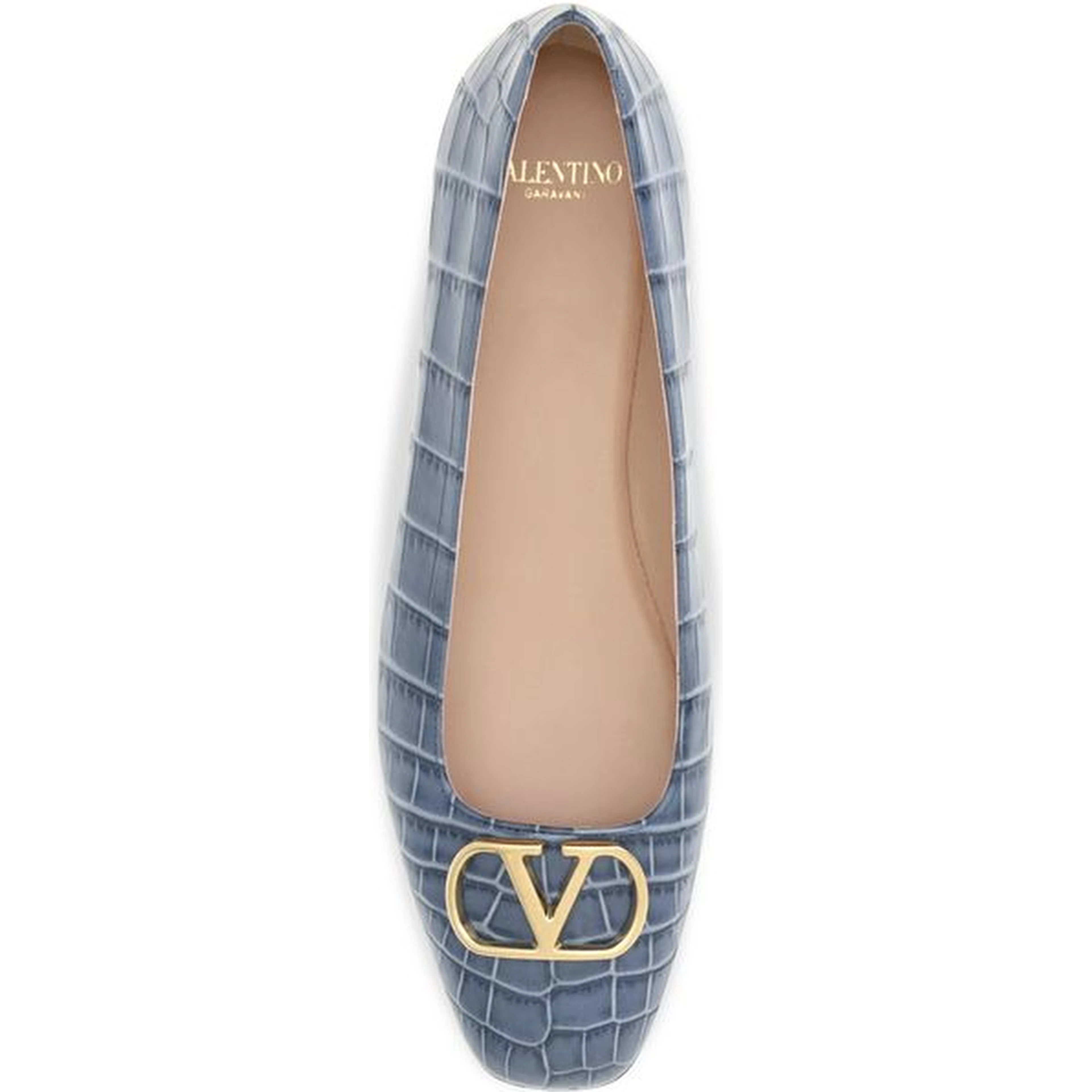 Blue Calf Leather Bos Taurus Ballet Flats