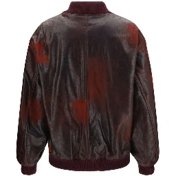 Bordeaux Leather Bomber