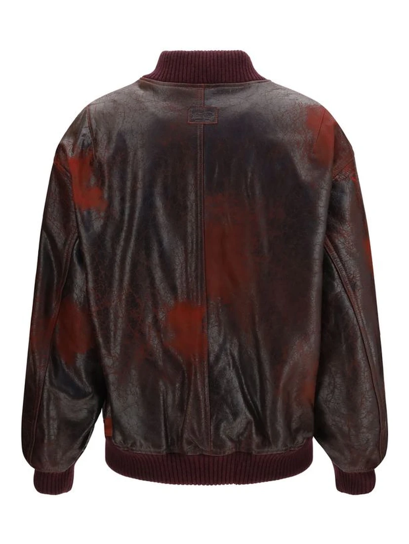 Bordeaux Leather Bomber