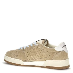 Beige Suede Leather Sneakers